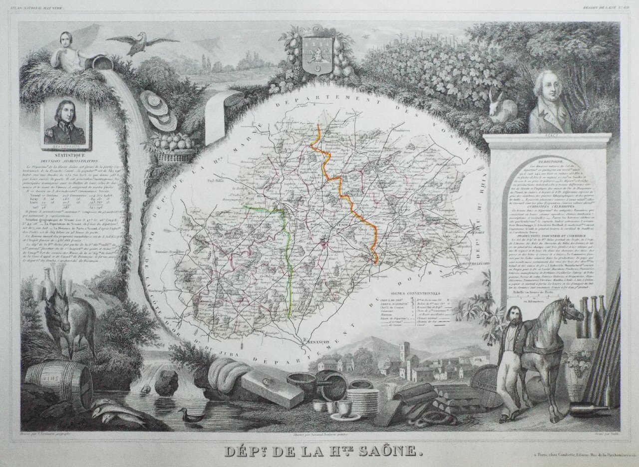Map of Saone, Haute
